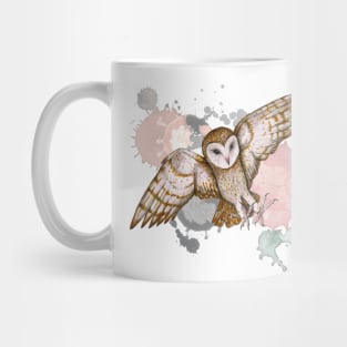 Attacking barn owl watercolor Mug